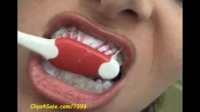 Angelique Brushes her Teeth