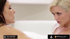 Stepmommys Girl - Sex Addict Milf Reagan Foxx Wants Her Stepdaughter While Husband Is Watching A Movie