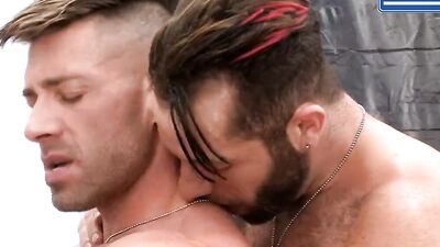 Handsome guys Bruce Beckham & Eddy Ceetee in raw gay sex scene