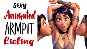 Sexy Armpit Licking fetish starring a hot animated babe with tattoos kinky!