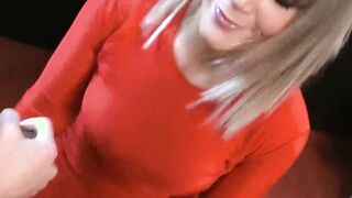 Natural tits Porscher Wells blowing throbbing cocks at party