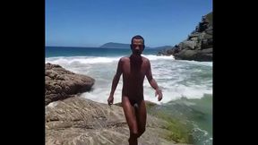 Nude Men Enjoy Wild Beach Action at Praia Brava Rio de Janeiro