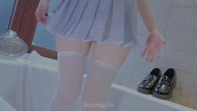 Before Going Out, She Couldn't Help but Masturbate Once