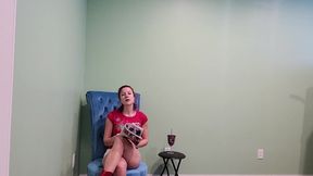 Short Dick Man strip tease in holiday shirt red boots and booty shorts