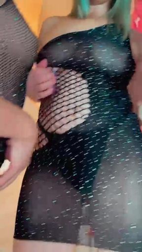 Beautiful Latin girls shake their huge asses in hot tights at a party