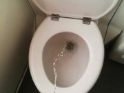 Getting a semi while pissing in the train toilet, then spitting