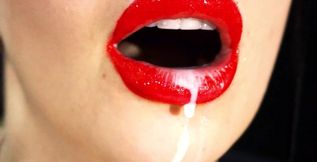 Milk Dripping Out From My Sexy Red Lips