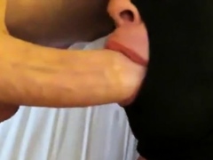 Twink throats huge mushroom head and hung ginger daddy