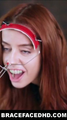 Skinny Teen With Headgear And Braces Stuck On Faucet Fucked   Clip 1
