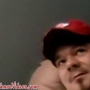 Amateur gay bear jerking off solo after touching himself