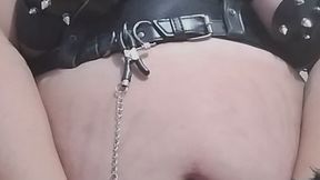 Handcuffed gothic girl bondage