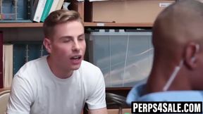 Black cop punishes twink thief with bareback breeding