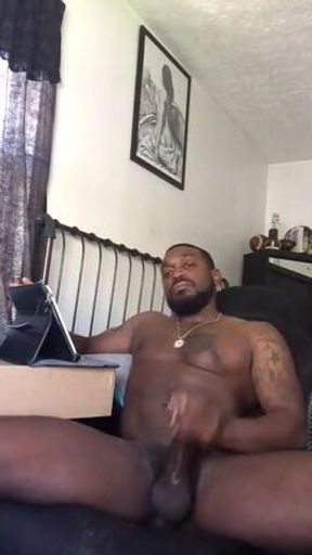 Black Amateur Stud Masturbating