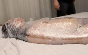 Dehumanizing Kel with Plastic Wrap! She Is My Sensitive Plastic Doll.