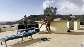 BEHIND THE SCENES of Jewels Jade fucks the pool boy'_s BBC
