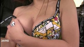 Satomi Suzuki offers Blowjob and Cumshot in garage with her wet pussy