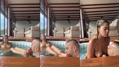Slim blonde gets her feet licked then stuffed in the hot tub