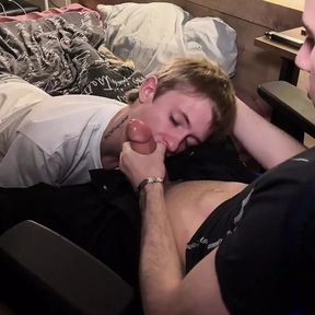 Blowjob Deep Throat and Juicy Anal, Guy with Big Dick Fucked Tight Asshole of Twink Part 2