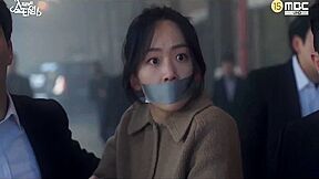 Korean Girl Gagged 03 [silver Duct Tape]