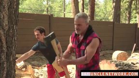 SayUncleNetwork.com - Lumberjack stepdad fucks a family friend in a heated raw threes