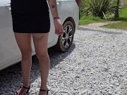 Leo Wild and Lil Timy convince a stranger to fuck her while they repair her car