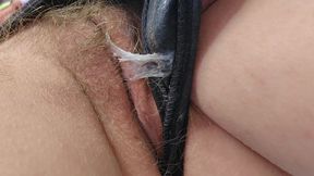 Super Creamy Black Cotton Thong