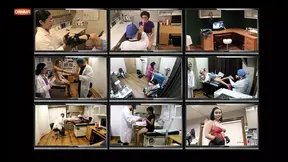 Petite college girl Serena Morgan gets gyno exam with magic wand