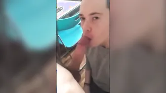 Twink neighbor lets him cum in mouth after amateur blowjob