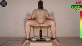 Male model prostate massage on fuck machine