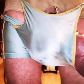 Extreme Hardcore Cockpumping + Bulging in Wrestling Suit