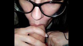 Tannyia sucking cock in a movie theater