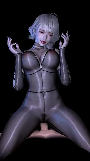 3D Short Hair Slut Asian Whore Wearing Sexy Lingerie Got Fucked so Hard