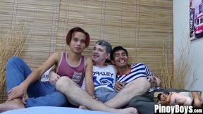 PinoyBoys.com - Mature Daddy has fun with his playful Asian twinks