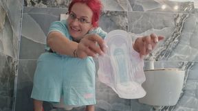 Naughty Bathroom Secret – Pad Bulge Tease & Hidden Routine