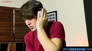 BoyObsession.com - Bored twink plays with his toy and jerks off until he cums hard