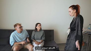 While my girlfriend is gone I pound her redhead mom on the bed