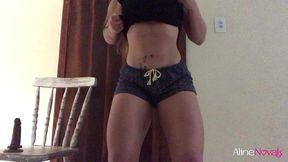 big ass blonde latina dancing for a fan