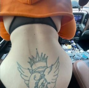 BLONDE MILF Sucks While He Drives Around The City