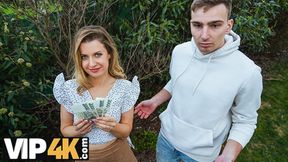 Shy European babe gets fucked by a lucky loser