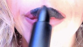 Black Lipstick Lip Licking (HD) WMV