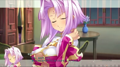 Pink-haired anime vixen grinds on her partner's face while caressing his chest in a vivid hentai scene