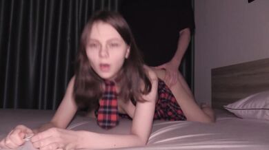 Teen gets wrecked by a cock in her tiny bare flat