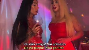 shemale vanessa rafaella and shemale leticia rodrigues - i was at the club with my friend and two guys called us to fuck and soon we were fucking inside the club
