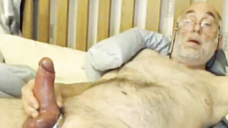 Bi Grandpa Plays With His Big Cock 9