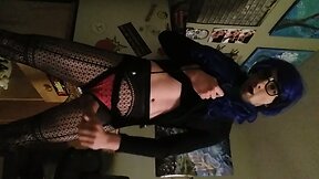 Sexy Trans Girl Blows Her Load Again