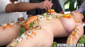 Savage Asian chef spits out filthy cuisine, sushi sex, and sinful sucking, Emerald and Suki's reckless romp.