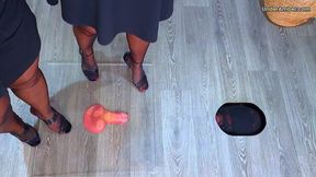 Sing Us Christmas Songs Whilst We Crush Your Cock & Balls In Our Well Worn Tights & Strappy Heels - Sky Cam (222)