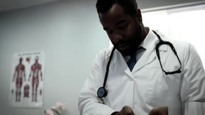 Black doctor gives this big ass teen 18+ a rectal exam