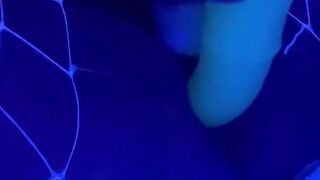 Piper ride glow into the dark horse vibrator and ejaculates loudly multiple times