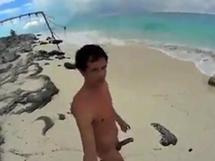 Big-Cock Men Jerk Off at a Cuba Beach